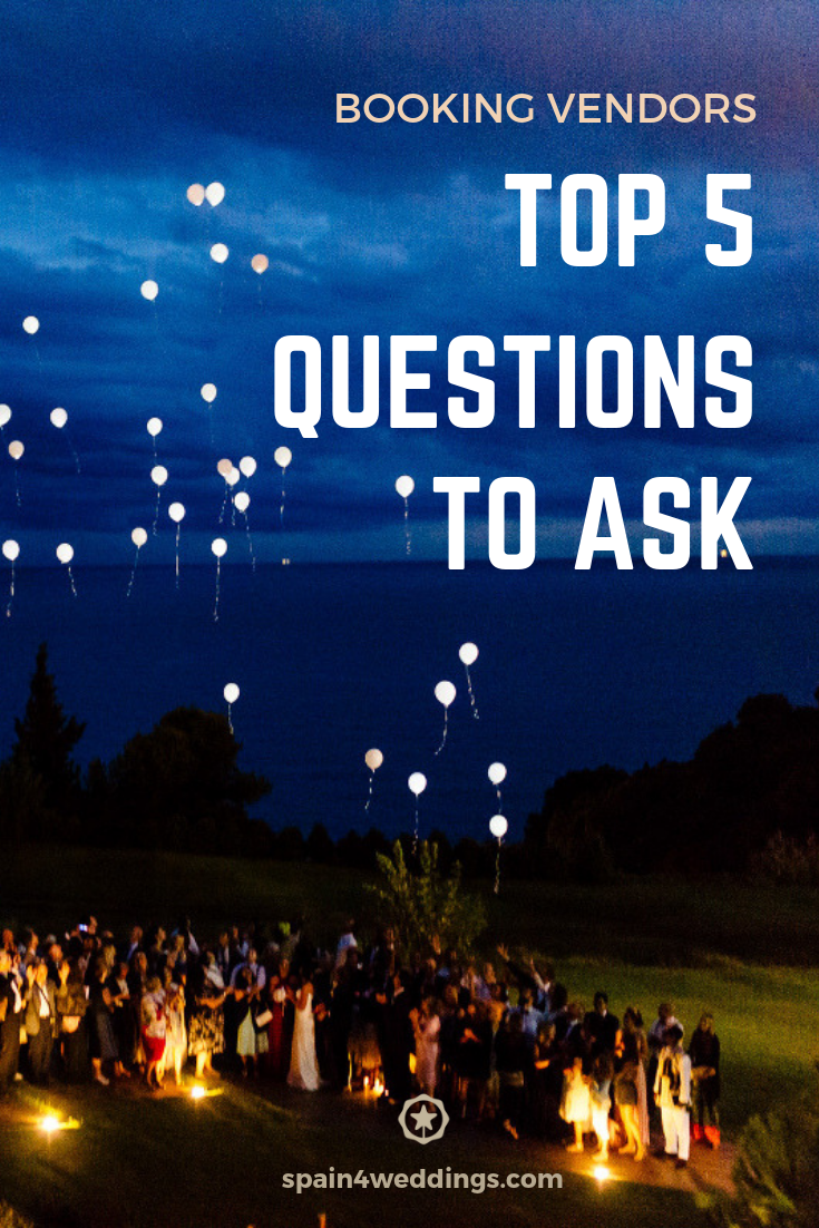 Booking vendors - Top 5 questions to ask