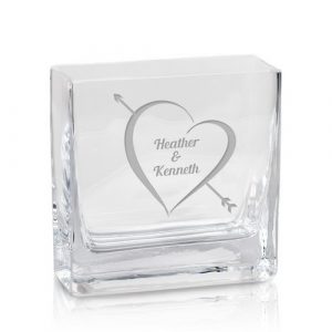 Cupid's Arrow Personalized Glass Vase