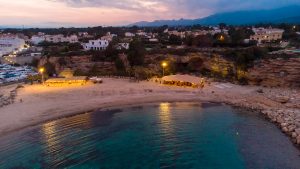 Aerial view of the private beach wedding venue in Calafat, just 90 minutes from Barcelona.